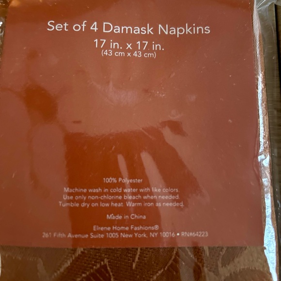 HARVEST AT HOME SET OF 4 (2X) DAMASK NAPKINS - Picture 4 of 4